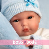 Llorens Puppe 35 cm - Bimbo mit hellblauem Kissen
