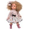 Llorens Puppe 35 cm - Elena mit beigem Pullover und geblümtem Rock