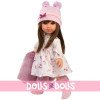 Llorens Puppe 35 cm - Sara in einem rosa geblümten Kleid und Umhang