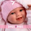 Llorens Puppe 38 cm - Chloe lächelt mit einem rosa Schlafsack