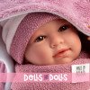 Llorens Puppe 42 cm - Neugeborenes Mimi Heulsuse mit fuchsiafarbenem Beutel