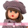 Mariquita Pérez Puppe 50 cm - Wintermantel mit Karomuster - Brünette