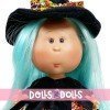 Nines d'Onil Puppe 23 cm - Little Mia Halloween mit blauem glattem Haar (Hexe)