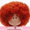 Nines d'Onil Puppe 23 cm - Little Mia mit lockigem braunem Haar und roten Strähnchen - Ohne Kleidung