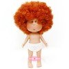 Nines d'Onil Puppe 23 cm - Little Mia mit lockigem rotem Haar - Ohne Kleidung