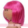 Nines d'Onil Puppe 23 cm - Little Mia mit glattem, fuchsiafarbenem Haar und Pony - Ohne Kleidung