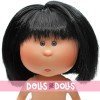Nines d'Onil Puppe 23 cm - Little Mia mit glattem schwarzem Haar mit Fransen - Ohne Kleidung
