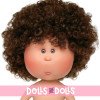 Nines d'Onil Puppe 23 cm - Little Mia mit braunen lockigen Haaren - Ohne Kleidung