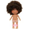 Nines d'Onil Puppe 23 cm - Little Mia mit braunen lockigen Haaren - Ohne Kleidung