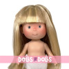 Nines d'Onil Puppe 23 cm - Little Pippa mit langen, glatten blonden Haaren und Pony - Ohne Kleidung