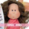 Nines d'Onil Puppe 23 cm - Little Mia summer mit gewelltem braunem Haar und Sarong