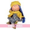 Nines d'Onil Puppe 30 cm - GELENKTE Mia - Blauhaarige mit gelbem Outfit