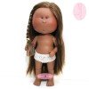 Nines d'Onil Puppe 30 cm - GELENKTE Mia - Mia schwarz mit glattem Haar - Ohne Kleidung