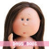 Nines d'Onil Puppe 30 cm - GELENKTE Mia - Mia mit glattem braunem Haar - Ohne Kleidung