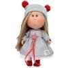 Nines d'Onil Puppe 23 cm - Little Mia Christmas - Blondine in grauem Weihnachtsoutfit