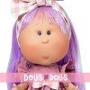 Nines d'Onil Puppe 30 cm - GELENKTE Mia - mit fliederfarbenem Haar und rosa Kleid