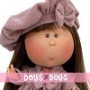 Nines d'Onil Puppe 30 cm - Mia brünett mit Blumenkleid, Mantel und Hut