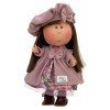 Nines d'Onil Puppe 30 cm - Mia brünett mit Blumenkleid, Mantel und Hut