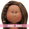 Nines d'Onil Puppe 30 cm - Mia schwarz mit glattem Haar - Ohne Kleidung
