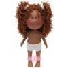 Nines d'Onil Puppe 30 cm - Mia mit braunem, wolligem Haar - Ohne Kleidung