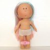 Nines d'Onil Puppe 30 cm - Mia mit rosa Haaren und blauen Strähnchen - Ohne Kleidung