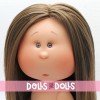 Nines d'Onil Puppe 30 cm - Mia mit glattem braunem Haar - Ohne Kleidung