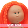 Nines d'Onil Puppe 30 cm - Mia mit glattem orangefarbenem Haar und Zopf - Ohne Kleidung