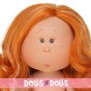 Nines d'Onil Puppe 30 cm - Mia mit orangefarbenen Haaren mit Strähnchen - Ohne Kleidung