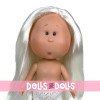 Nines d'Onil Puppe 30 cm - Mia mit glattem weißem Haar - Ohne Kleidung