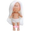 Nines d'Onil Puppe 30 cm - Mia mit glattem weißem Haar - Ohne Kleidung