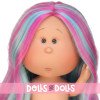 Nines d'Onil Puppe 30 cm - Mia mit glattem, mehrfarbigem Haar - Ohne Kleidung