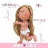 Nines d'Onil Puppe 30 cm - GELENKTE Mia - blond mit glattem Haar und senffarbenem Outfit