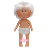 Nines d'Onil Puppe 23 cm - Little Mio mit weißem Haar und grauen Augen - Ohne Kleidung