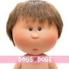 Nines d'Onil Puppe 23 cm - Little Mio mit glattem braunem Haar - Ohne Kleidung