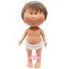 Nines d'Onil Puppe 23 cm - Little Mio mit glattem braunem Haar - Ohne Kleidung