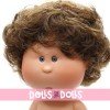 Nines d'Onil Puppe 23 cm - Little Mio mit gewellten braunen Haaren - Ohne Kleidung