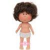 Nines d'Onil Puppe 23 cm - Little Mio mit gewellten braunen Haaren - Ohne Kleidung