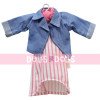 Outfit für Paola Reina Puppe 32 cm - Las Amigas Funky - Roxana - Rosa gestreiftem Kleid und Jeansjacke
