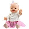 Paola Reina Puppe 34 cm - Gordis - Leire mit weißem Pullover und rosa Rock