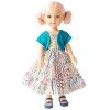 Reina del Norte Puppe 32 cm - Rosalía mit geblümtem Kleid und blauer Weste