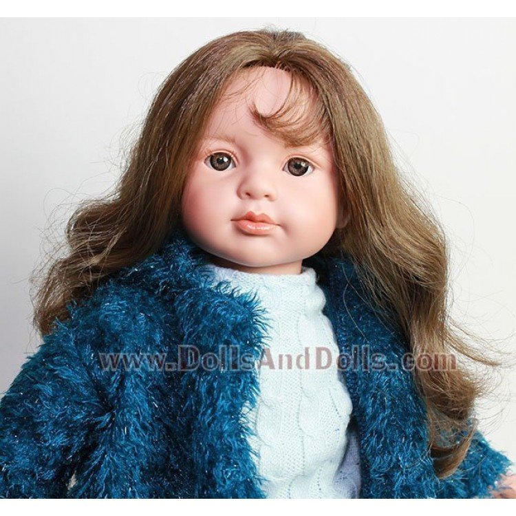 D'Nenes Puppe 52 cm - Paula mit Mantel blau