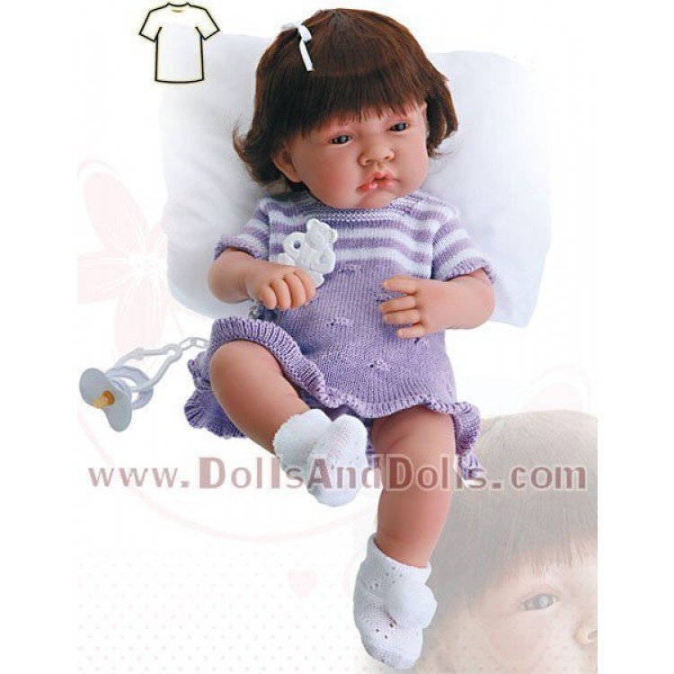 Vestido morado-rayas algodón 40-42 cm