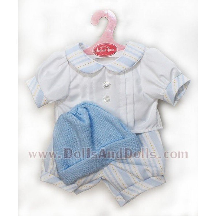 Conjunto rayas azul con gorro 40-42 cm