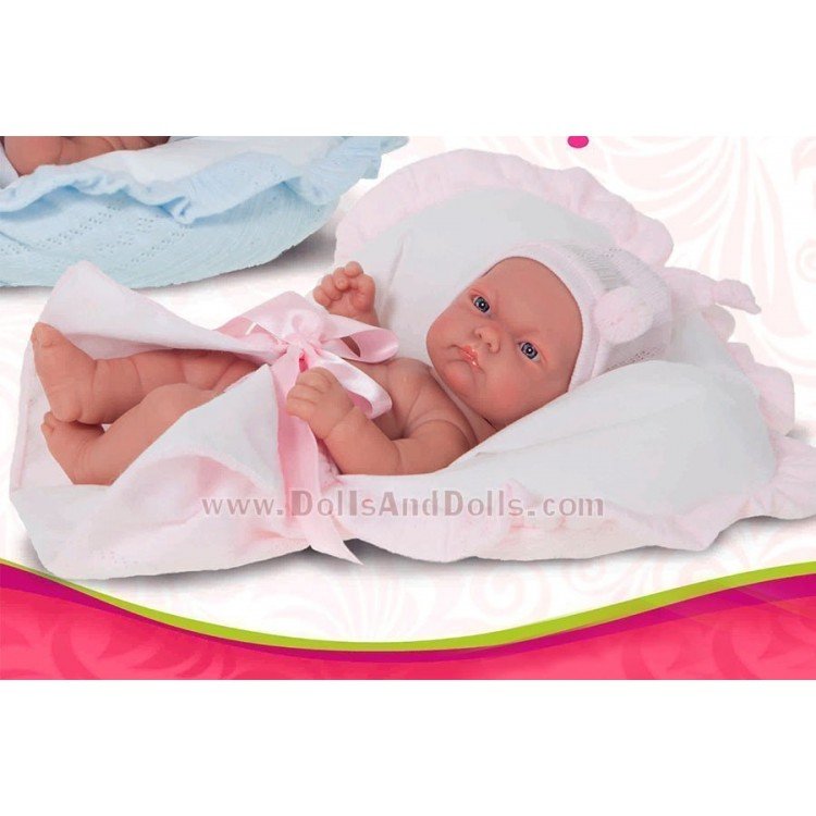 Antonio Juan Puppe 26 cm - Pitu Mädchen mit rosa Decke