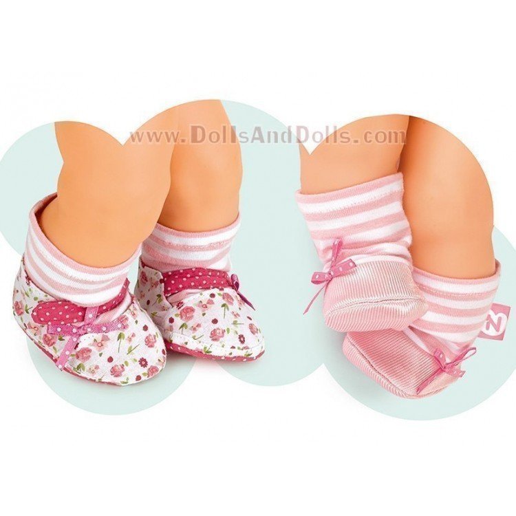 Zapatos y calcetines Nenuco - Sandalias flores-calcetines rayas