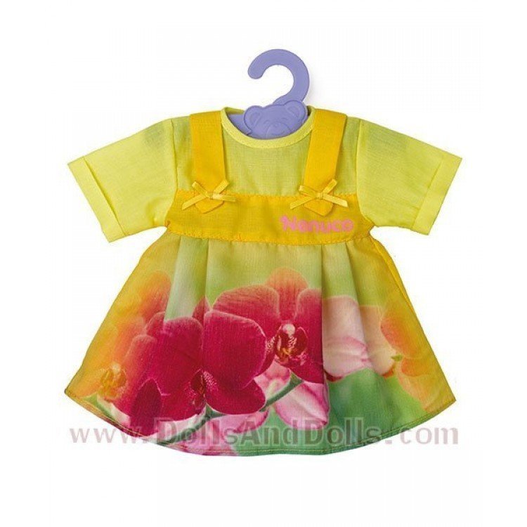 Vestido con perchita Nenuco - Flores - Amarillo
