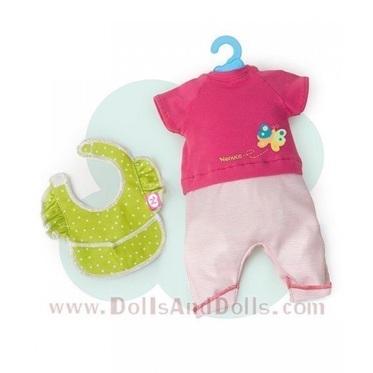 Ropa Nenuco - Pijama rosa manga corta con pechito 35 cm