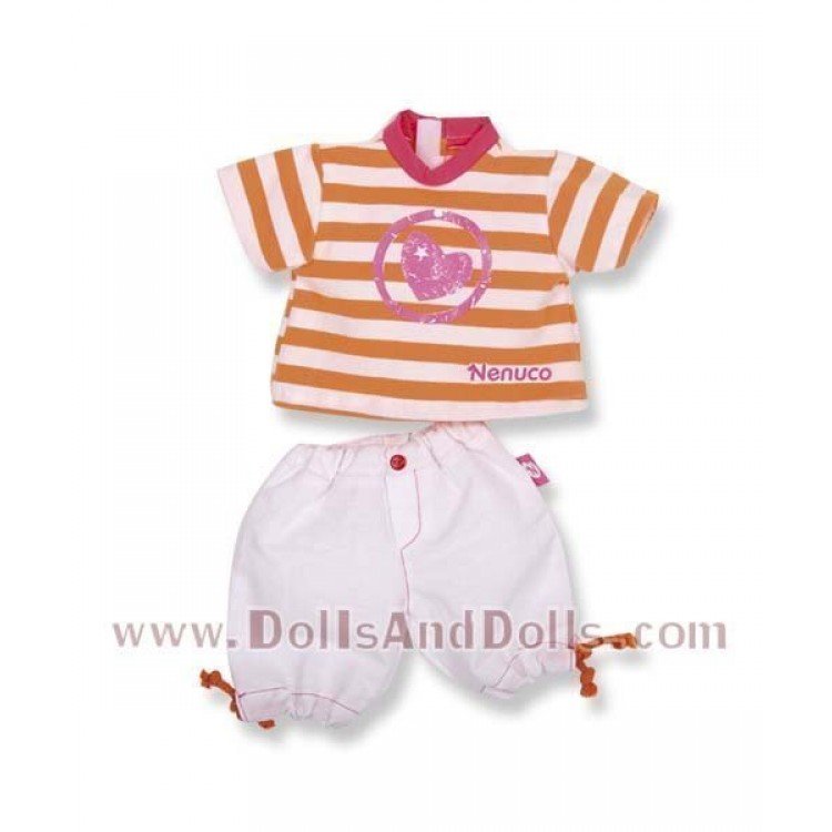 Ropita casual Nenuco - Conjunto pantalón blanco suéter rayas