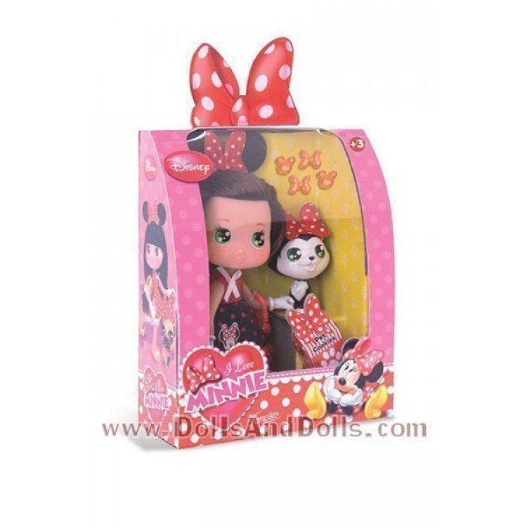 ILM Muñeca castaña con mascota