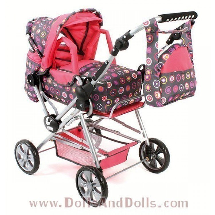 Cochecito Chic Road Star Fucsia-Gris rund 85 cm